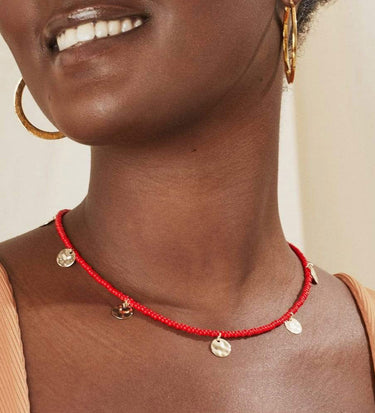 Ahero Red Medallion Beaded Maasai